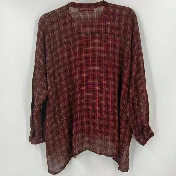 Zara Woman Plaid Red/Black Swing Top Size Small - Picture 3 of 10